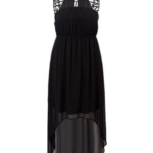 TORRID SIZE 2 HIGH LOW BLACK CHIFFON